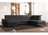 Wohnlandschaft SIT & MORE "Astoria U-Form", grau (anthrazit), B:329cm H:91cm T:225cm, 100% Polyester, Sofas, Wohnlandschaft, wahlweise mit motorischer Relaxfunktion
