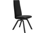 Polsterstuhl STRESSLESS "Laurel", schwarz (schwarz batick, schwarz), B:49cm H:105cm T:60cm, Leder BATICK: BATICK ist ein leicht korrigiertes, durchgefärbtes und genarbtes Möbelleder, bei dem die meisten Unebenheiten und Spuren in der Regel entfernt wurden., Stühle, Polsterstuhl, High Back, Größe M, mit schräggestellten Beinen in Schwarz
