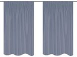 Vorhang HOME BASICS "MAITE" Gr. 1, blau, B:135cm H:145cm, Polyester, Gardinen, Vorhang