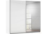 Schwebetürenschrank OTTO HOME "Kleiderschrank Schrank Garderobe Schlafzimmerschrank THANOS", weiß (alpinweiß, hochglanz weiß mit spiegel), B:226cm H:210cm T:62cm, Holzwerkstoff, Schränke, Schwebetürenschrank, Optional mit Spiegel, Metall-Griffleisten alufarben MADE IN GERMANY