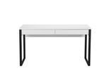 Schreibtisch OTTO HOME "Moid, Computertisch im modernen Design", schwarz-weiß (weiß, schwarz, schwarz, weiß), B:140cm H:77cm T:60cm, Tische, Schreibtisch, Breite 120/140/160 cm, mit Metallbeinen & Schublade