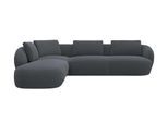 Ecksofa FLEXLUX "Torino, rund, L-Form, Sofa-Ecke mit Ottomane", grau (anthrazit), B:296cm H:85cm T:237cm, Sofas, Ecksofa, Modernes, organisches Sofa-Design, Kaltschaum, Wellenunterfederung