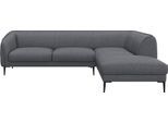 Ecksofa FLEXLUX "Belle Designsofa, L-Form, B/T 268/209 cm", blau (navy blau), B:268cm H:74cm T:209cm, 62% Polyester/17%Cotton/14%Viscose/7%linen, Sofas, Ecksofa, Skandinavisches Design, In hochwertiger Verarbeitung