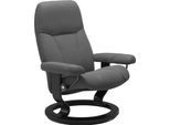 Relaxsessel STRESSLESS "Consul", grau (grau batick), B:76cm H:100cm T:71cm, Leder BATICK: BATICK ist ein leicht korrigiertes, durchgefärbtes und genarbtes Möbelleder, bei dem die meisten Unebenheiten und Spuren in der Regel entfernt wurden.;Leder PALOMA: PALOMA ist ein durchgefärbtes Semianilin-Möbelleder mit natürlicher Narbung.;ROHLEDER Stoff Q2 FARON: Ein fester zuverlässiger Bouclé mit einem s