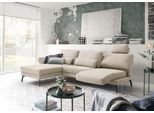 Ecksofa 3C CANDY "Kairo modernes Multifunktions-Sofa, bequem, L-Form", grau (taupe), B:317cm H:87cm T:188cm, 100% Polyester, Sofas, Ecksofa, inklusive Drehsitz, Armlehnen- und Rückenverstellung, OTTOs Choice