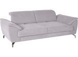 2,5-Sitzer SIT & MORE "Percy", silber, B:207cm T:112cm, Sofas, 2 5-Sitzer, 12 cm Fußhöhe, Sitztiefenverstellung, wahlweise Kopfteilverstellung