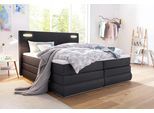 Boxspringbett COLLECTION AB "Ninoni", grau (anthrazit), B:195cm L:210cm, Komplettbetten, Boxspringbett, inkl. Bettkasten, Topper und wahlweise mit LED-Beleuchtung