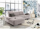 Ecksofa "SO4100 V", grau (elefant), B:284cm H:80cm T:190cm, SET ONE BY MUSTERRING, Sofas, Ecksofa, mit verstellbaren Kopfteilen, wahlweise mit Funktionen, Cord-Bezug