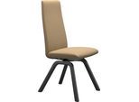 Polsterstuhl STRESSLESS "Laurel", beige (sand paloma, schwarz), B:49cm H:105cm T:60cm, Leder PALOMA: PALOMA ist ein durchgefärbtes Semianilin-Möbelleder mit natürlicher Narbung., Stühle, Polsterstuhl, High Back, Größe M, mit schräggestellten Beinen in Schwarz