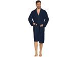 Unisex-Bademantel VOSSEN "Dallas, ideal für Sauna & Spa, Hotelbademantel, Morgenmantel" Gr. S, blau (dunkelblau), L:110cm, Webvelours, Hausmäntel, Unisex-Bademantel, für Damen & Herren, reine Baumwolle, mit Kimono-Kragen