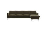 Ecksofa FLEXLUX "Fiore, L-Form, bequem und komfortabel durch hochwertigem Sitzaufbau", grün (moss grün), B:280cm H:85cm T:159cm, Sofas, Ecksofa, schmale Armlehnen, Kaltschaum, Füße Alu