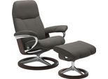 Relaxsessel STRESSLESS "Consul", grau (metal grau paloma), B:78cm H:97cm T:70cm, Leder BATICK: BATICK ist ein leicht korrigiertes, durchgefärbtes und genarbtes Möbelleder, bei dem die meisten Unebenheiten und Spuren in der Regel entfernt wurden.;Leder PALOMA: PALOMA ist ein durchgefärbtes Semianilin-Möbelleder mit natürlicher Narbung.;ROHLEDER Stoff Q2 FARON: Ein fester zuverlässiger Bouclé mit ei