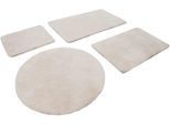Badematte HOMIE LIVING "Porto Azzurro", beige (creme weiß), H:30mm, Polyester, Badematten, Badematte, Badteppich, uni, rechteckig & rund, waschbar, Badezimmerteppich