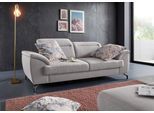 2,5-Sitzer SIT & MORE "Percy", grau, B:207cm T:112cm, Sofas, 2 5-Sitzer, 12 cm Fußhöhe, Sitztiefenverstellung, wahlweise Kopfteilverstellung