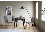 Polsterstuhl STRESSLESS "Laurel", grau (grau batick, eiche natur), B:57cm H:92cm T:59cm, Leder BATICK: BATICK ist ein leicht korrigiertes, durchgefärbtes und genarbtes Möbelleder, bei dem die meisten Unebenheiten und Spuren in der Regel entfernt wurden., Stühle, Polsterstuhl, Low Back, Größe L, mit abgerundeten Beinen in Eiche natur