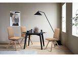 Polsterstuhl STRESSLESS "Laurel", beige (sand paloma, schwarz), B:49cm H:92cm T:59cm, Leder PALOMA: PALOMA ist ein durchgefärbtes Semianilin-Möbelleder mit natürlicher Narbung., Stühle, Polsterstuhl, Low Back, Größe M, mit schräggestellten Beinen in Schwarz