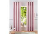 Vorhang OTTO HOME "Parry" Gr. 1, rosa (rosé), B:140cm H:145cm, Polyester, Recyceltes Material, Gardinen, Vorhang, 2-er Set, blickdicht, monochrom, basic