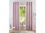 Vorhang OTTO HOME "Parry" Gr. 2, rosa (rosé), B:140cm H:175cm, Polyester, Recyceltes Material, Gardinen, Vorhang, 2-er Set, blickdicht, monochrom, basic