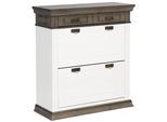 Schuhkommode OTTO HOME "Vinales", weiß (weiß, wengefarben), B:96cm H:105cm T:39cm, Sideboards, Schuhkommode, Breite 96 cm aus massiver Kiefer
