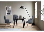 Polsterstuhl STRESSLESS "Laurel", blau (atlantic blau batick, schwarz), B:58cm H:105cm T:60cm, Leder BATICK: BATICK ist ein leicht korrigiertes, durchgefärbtes und genarbtes Möbelleder, bei dem die meisten Unebenheiten und Spuren in der Regel entfernt wurden., Stühle, Polsterstuhl, High Back mit Armlehne, Größe L, mit schräggestellten Beinen