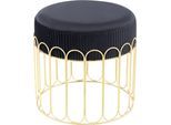 Sitzhocker KAYOOM "Hocker Cleopatra 425, Design-Hocker Sitzfläche weich gepolstert", schwarz (schwarz, gold), B:40cm H:39cm T:40cm, Bezug: 100% Polyester (Samt) Korpus: MDF, Kiefer Gestell: Eisen, Hocker, Sitzhocker, samtweich, dekorativ, elegantes Design, edle Optik