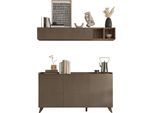 Wohnwand HOME AFFAIRE "Tray", braun (bronzo), Kastenmöbel-Sets, Wohnwand, 4-teilig