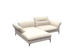 Ecksofa FLEXLUX "Salino, Funktionssofa mit Recamiere, Relaxsofa, Ecksofa", weiß (warm weiß), B:245cm H:88cm T:182cm, Sofas, Ecksofa, Sofa mit Arm- und Kopfteil-Verstellungen, Kaltschaum & Stahl-Wellen