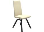 Polsterstuhl STRESSLESS "Laurel", beige (vanilla paloma, schwarz), B:49cm H:105cm T:60cm, Leder PALOMA: PALOMA ist ein durchgefärbtes Semianilin-Möbelleder mit natürlicher Narbung., Stühle, Polsterstuhl, High Back, Größe M, mit schräggestellten Beinen in Schwarz
