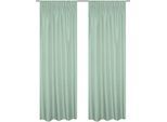 Vorhang HOME BASICS "MAITE" Gr. 4, grün (mint), B:135cm H:245cm, Polyester, Gardinen, Vorhang