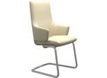 Polsterstuhl STRESSLESS "Laurel", beige (vanilla paloma, chrom glänzend), B:58cm H:105cm T:60cm, Leder PALOMA: PALOMA ist ein durchgefärbtes Semianilin-Möbelleder mit natürlicher Narbung., Stühle, Polsterstuhl, High Back mit Armlehne, Größe L, mit Beinen aus Stahl in Chrom