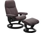Relaxsessel STRESSLESS "Consul", rot (bordeaux paloma), B:76cm H:100cm T:71cm, Sessel, Relaxsessel, mit Classic Base, Größe M, Gestell Schwarz