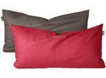 Kissenhüllen SCHIESSER "Doubleface aus weicher Baumwolle mit edlem Melangeeffekt in Wendeoptik", rot (rot, dunkelgrau), B:40cm L:80cm, Renforcé, Renforcé, Kissenbezüge, Kissenhüllen, Made in Green
