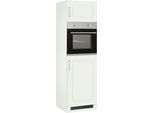 Backofen/Kühlumbauschrank KOCHSTATION "KS-Stockholm", weiß (weiß, weiß), B:60cm H:200cm T:60cm, Holzwerkstoff, MDF, Schränke, Backofen/Kühlumbauschrank, hochwertige MDF-Fronten