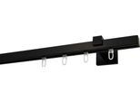 Gardinenstange GARESA "Nora", schwarz, L:480cm Ø:20mm, Aluminium, Gardinenstangen, Gardinenstange, Vorhanggarnitur, einfache Montage an die Wand, verlängerbar, Kappe