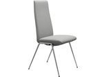 Polsterstuhl STRESSLESS "Laurel", grau (grau dinamica, chrom glänzend), B:57cm H:105cm T:60cm, Microfaser DINAMICA (88% Polyester, 12% Polyurethan), Stühle, Polsterstuhl, High Back, Größe M, mit Beinen aus Stahl in Chrom glänzend
