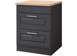 Kochfeldumbauschrank KOCHSTATION "KS-Stockholm", grau (grau, grafit), B:60cm H:85cm T:60cm, Holzwerkstoff, MDF, Schränke, Kochfeldumbauschrank, hochwertige MDF-Fronten