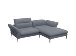 Ecksofa FLEXLUX "Salino, Funktionssofa mit Recamiere, Relaxsofa, Ecksofa", blau (navy blau), B:245cm H:88cm T:182cm, 62% Polyester, 17% Cotton, 14% Viscose, 7% Linen, Sofas, Ecksofa, Sofa mit Arm- und Kopfteil-Verstellungen, Kaltschaum & Stahl-Wellen