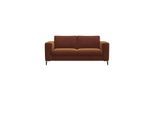 2-Sitzer FLEXLUX "Fiore, super Sitzkomfort durch Kaltschaum im Sitz", braun (cognac), B:149cm H:85cm T:92cm, 100% Polyester, Sofas, 2-Sitzer, schmale Armlehnen, Füße Alu+schwarz