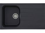 Einbauspüle RESPEKTA "ORLANDO86X50B", schwarz, B:86cm T:50cm, Verbundwerkstoff, Küchenspülen, Einbauspüle