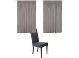 Vorhang HOME BASICS "MAITE" Gr. 1, beige (natur), B:135cm H:145cm, Polyester, Gardinen, Vorhang