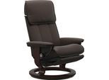 Relaxsessel STRESSLESS "Admiral", braun (braun batick), B:78cm H:101cm T:73cm, Leder BATICK: BATICK ist ein leicht korrigiertes, durchgefärbtes und genarbtes Möbelleder, bei dem die meisten Unebenheiten und Spuren in der Regel entfernt wurden., Sessel, Relaxsessel, verstellbar, optional 2-motorisch, Größe M & L, Gestell Braun