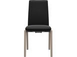 Polsterstuhl STRESSLESS "Laurel", schwarz (schwarz paloma, eiche gekalkt), B:57cm H:92cm T:59cm, Leder PALOMA: PALOMA ist ein durchgefärbtes Semianilin-Möbelleder mit natürlicher Narbung., Stühle, Polsterstuhl, Low Back, Größe M, mit abgerundeten Beinen in Eiche gekalkt