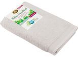 Badetuch GÖZZE "Uni Recycelt", silber (silberfarben), B:70cm L:140cm, Frottier, Obermaterial: 65% Baumwolle, 35% Polyester, Handtücher, Badetuch, Uni Farben, 100% recycelten Materialien