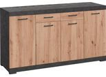 Kommode FMD "Bristol", braun (matera, artisan eiche), B:160cm H:89,9cm T:49,9cm, Sideboards, Kommode, Breite 160 cm