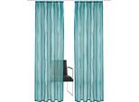 Gardine OTTO HOME "Dimona" Gr. 2, blau (petrol), B:140cm H:175cm, Voile, Polyester, Gardinen, Gardine, 2er-Set, transparent, Voile, Polyester, Topseller