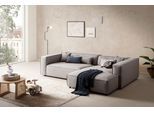 Ecksofa "PIARA XXL, Big-Sofa, Cord, Leinenoptik o. Strukturstoff, L-Form", grau (silbergrau), B:288cm H:66cm T:198cm, 100% Polyester, LEGER HOME BY LENA GERCKE, Sofas, Ecksofa, wahlweise Ottomane rechts/links, Kedernaht, extra tiefe Sitzfläche