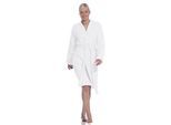 Unisex-Bademantel VOSSEN "Rom, ideal für Sauna & Spa, Hotelbademantel, Morgenmantel" Gr. L, weiß, L:100cm, Waffelpiqué, Hausmäntel, Unisex-Bademantel, für Damen & Herren, Waffelpiqué-Struktur, in leichter Qualität, Topseller