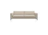 3-Sitzer FLEXLUX "Fiore, super Sitzkomfort durch Kaltschaum im Sitz", weiß (sanftes weiß), B:229cm H:85cm T:92cm, 100% Polyester, Sofas, 3-Sitzer, breite Armlehnen, Füße Alu+schwarz