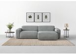 Ecksofa TRENDMANUFAKTUR "Braga, mit hochwertigem Kaltschaum, L-Form, in Cord erhältlich", grau (grau pinstripe), B:255cm H:72cm T:160cm, 100% Polyester, Sofas, Ecksofa, modernes Sofa, Couch mit hohem Sitzkomfort, 255/72/160 cm (B/H/T)