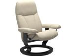 Relaxsessel STRESSLESS "Consul", beige (cream batick), B:72cm H:94cm T:70cm, Leder BATICK: BATICK ist ein leicht korrigiertes, durchgefärbtes und genarbtes Möbelleder, bei dem die meisten Unebenheiten und Spuren in der Regel entfernt wurden.;Leder PALOMA: PALOMA ist ein durchgefärbtes Semianilin-Möbelleder mit natürlicher Narbung.;ROHLEDER Stoff Q2 FARON: Ein fester zuverlässiger Bouclé mit einem